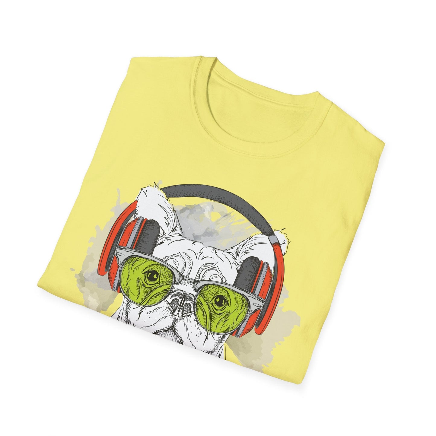I Love Music Animals Shirt With Headphones Unisex Softstyle Tee 100 Percent Ring Spun Cotton