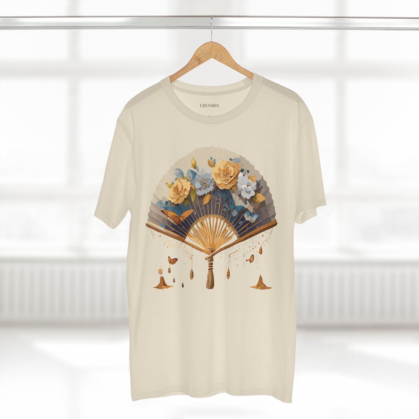 Antique Fan Graphic Design T-Shirt Unisex 100 Cotton Floral Carnival Artwork Tee 2