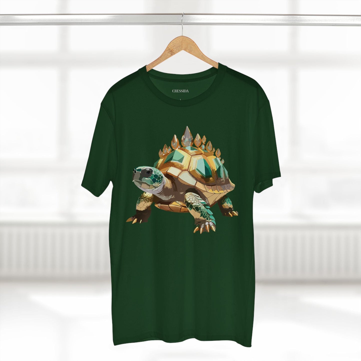 Turtle Graphic Unisex 100 Cotton Tee With Unique Animal Golden Medallion Art Design 34