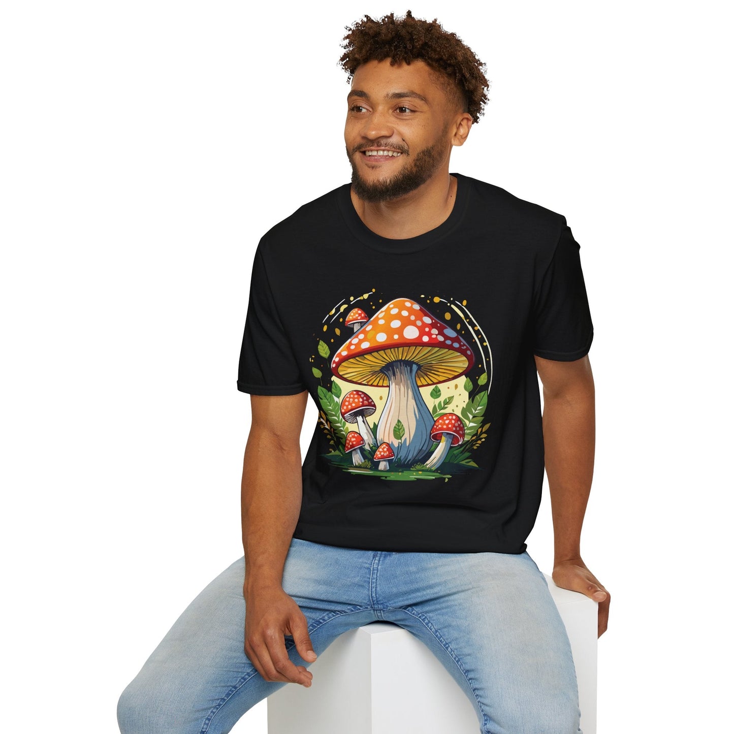 Mashroom Tee Shirt Unisex Funny Mashroom Design Softstyle 64000 Ring Spun Cotton Tee