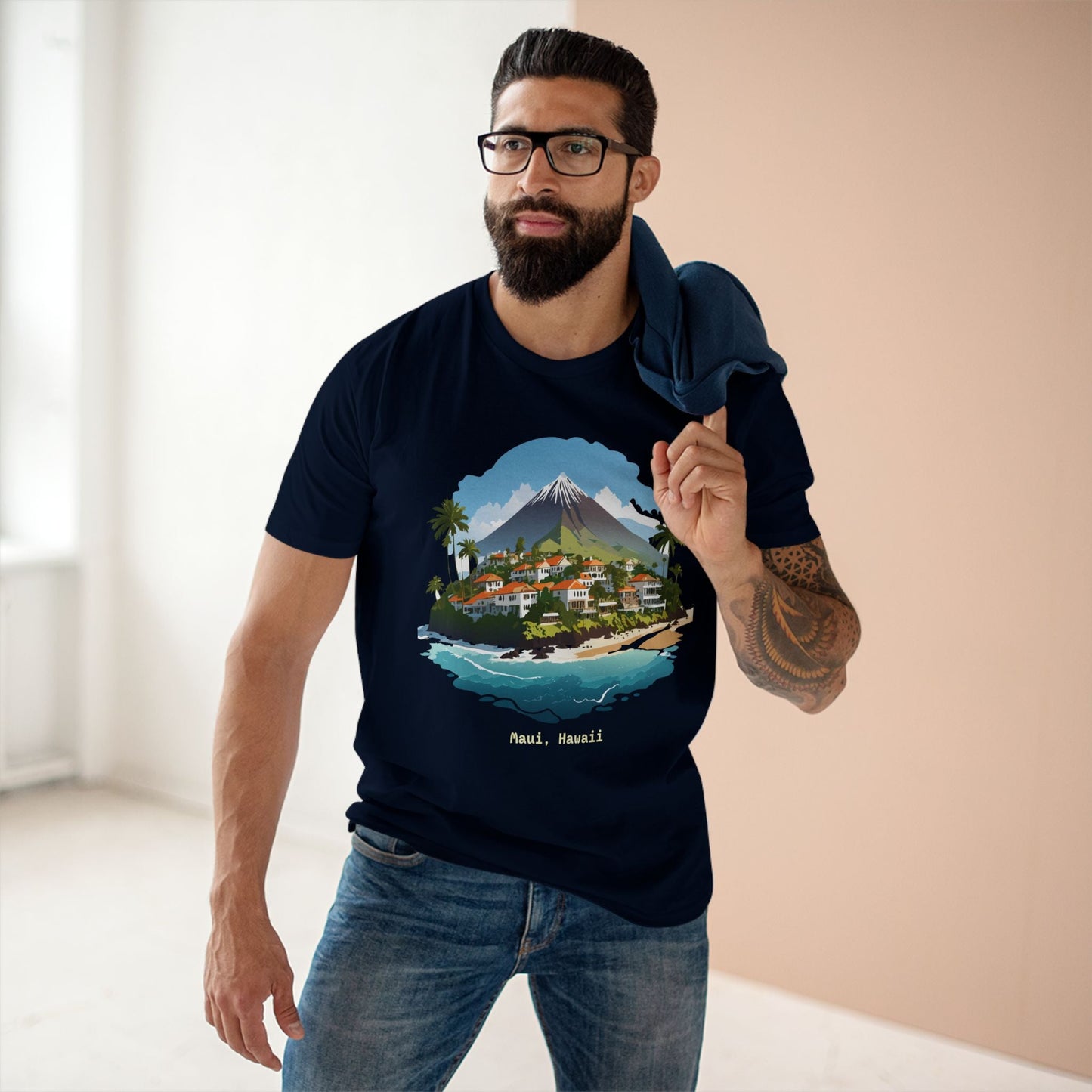 Retro2Nova Travel Shirt Unisex Premium Cotton Tee With Original Hawaii Art Design Art Collection