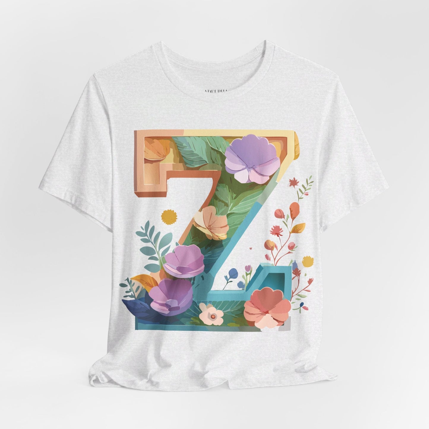 Unisex Letter Z Graphic Tee  Vintage Inspired Art Short Sleeve