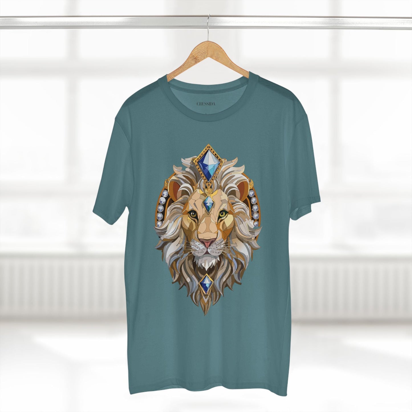 Lion Graphic Unisex 100 Cotton Tee With Unique Animal Golden Medallion Art Design 9