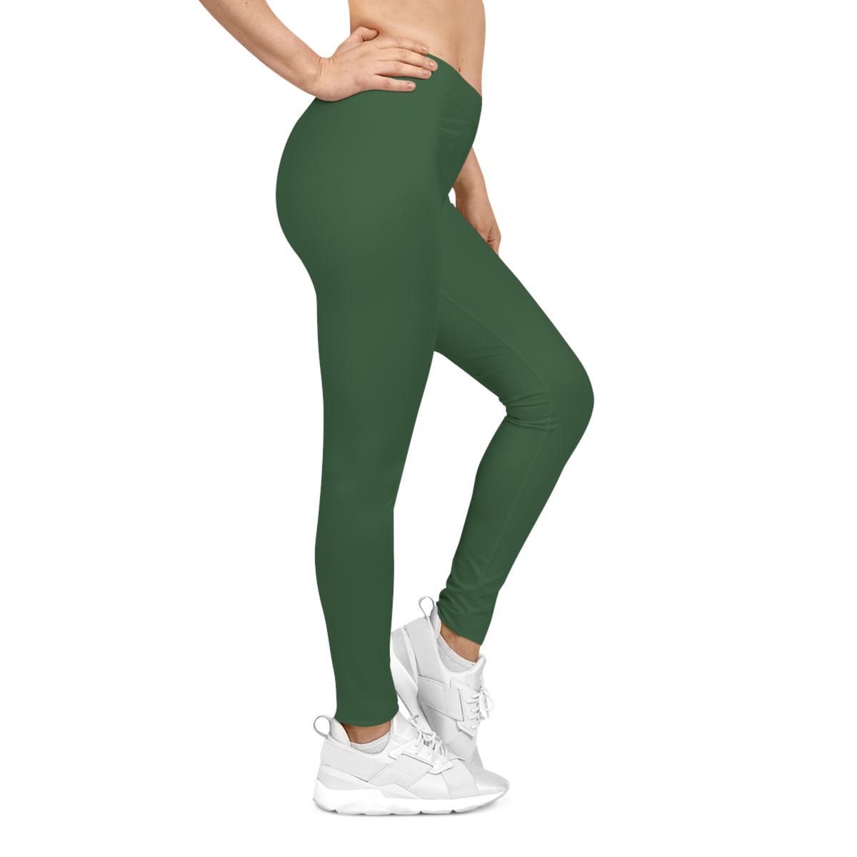 Hunter Green Color Women's Poly-Span Casual Leggings XS-2XL