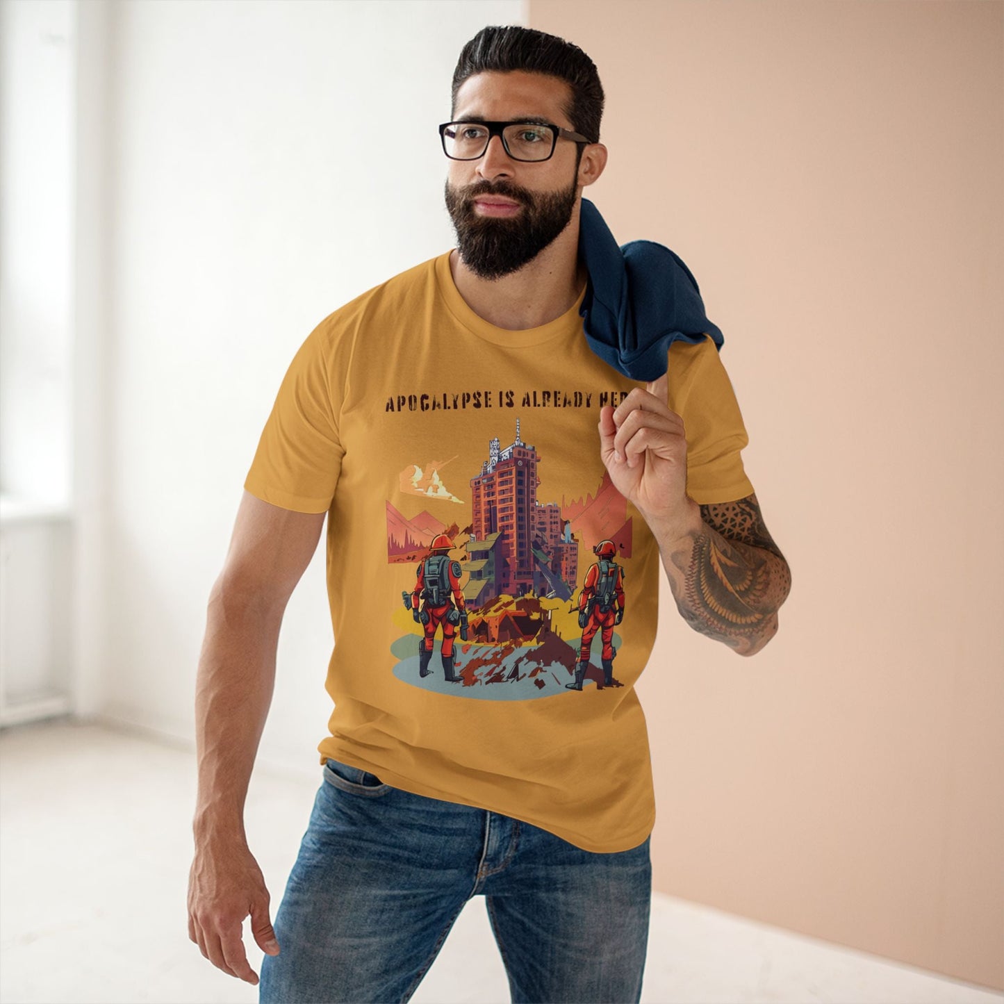 Cataclysm Doomsday Unisex Premium Cotton Tee With Original Art Design Retro2Nova