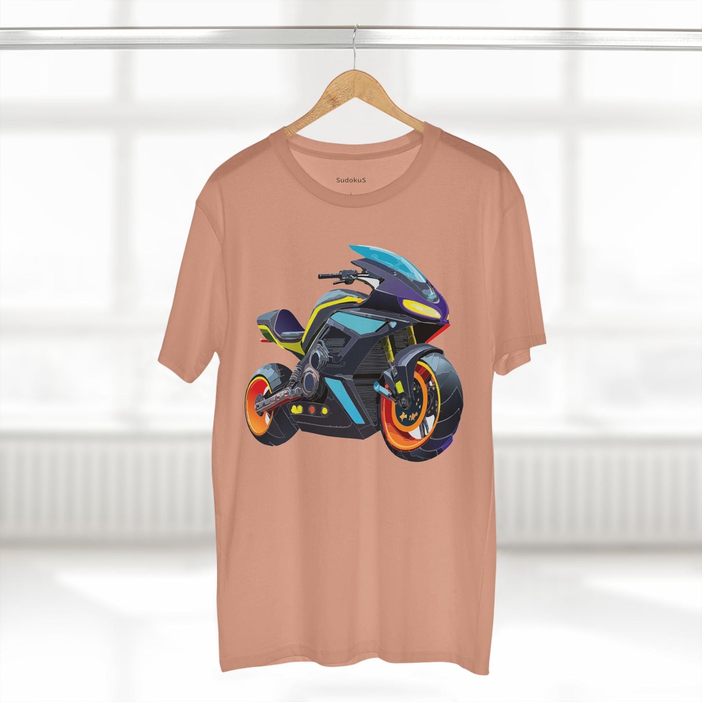 Moto Bike Graphic Unisex 100 Cotton Staple Tee 27