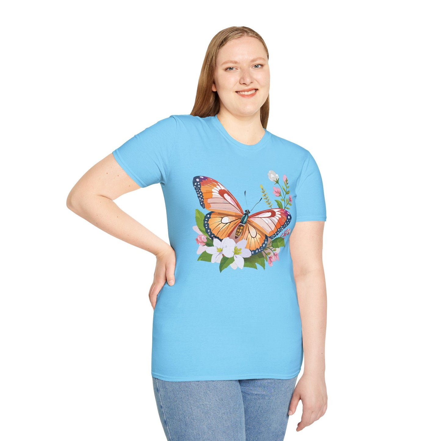 Butterfly Shirt Unisex T Shirt Gildan 64000 Softstyle 100 Percent Ring Spun Cotton