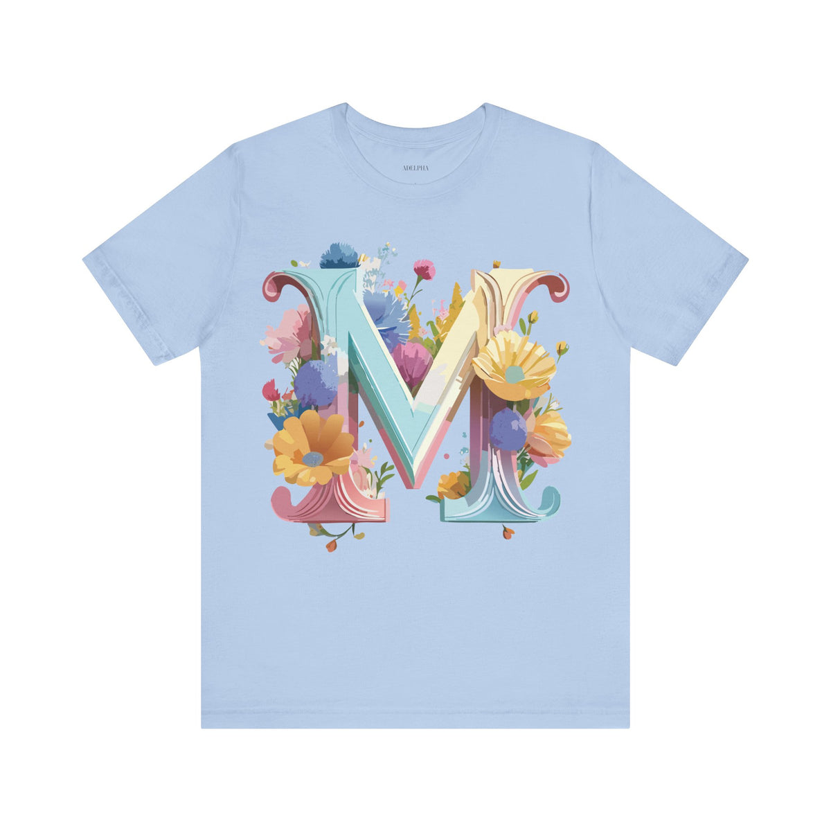 Letter M Graphic Unisex Cotton Bella+Canvas Tee with Art Letter Design