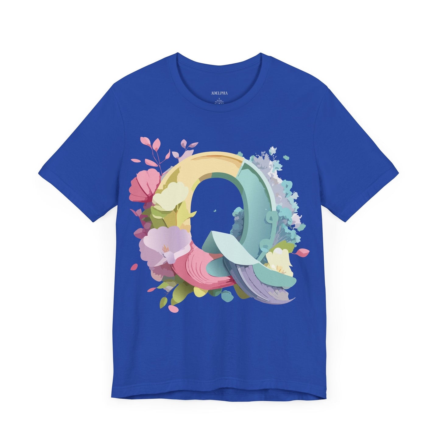 Letter Q Graphic Tee Unisex Short Sleeve Vintage Inspired Art Adelpha Tee Premium Cotton Comfort