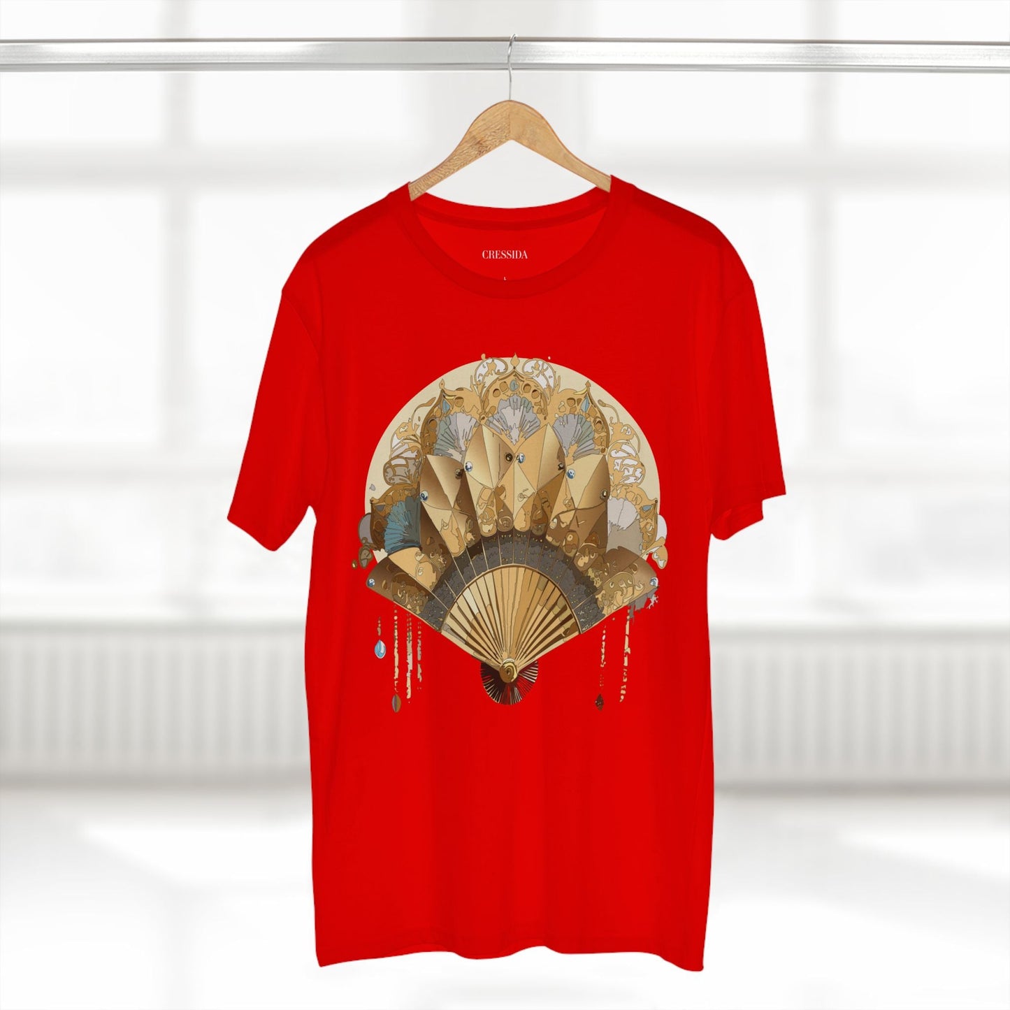 Antique Fan Graphic Design T-Shirt Unisex 100 Cotton Floral Carnival Artwork Tee 20