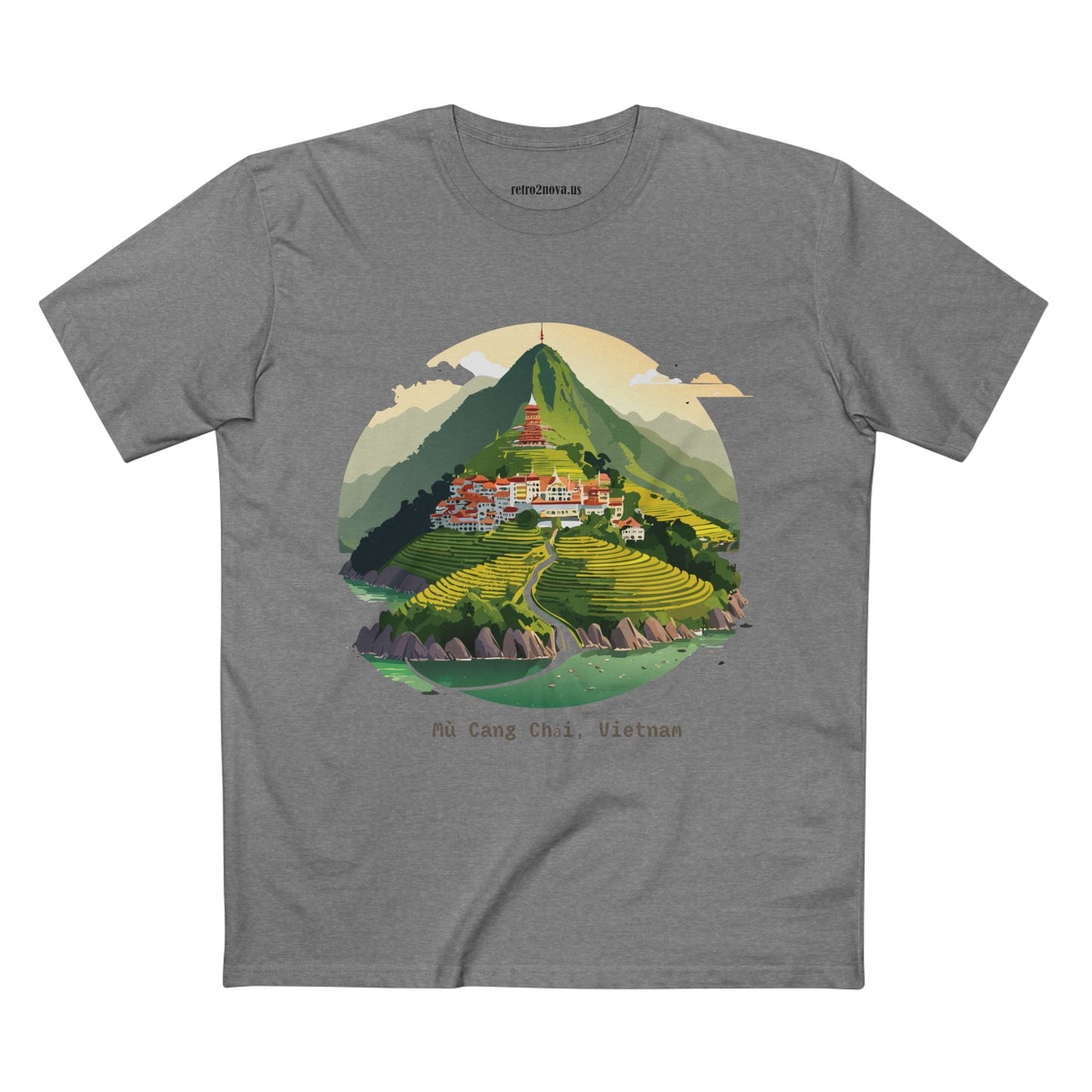 Retro2Nova Unisex Premium Cotton Staple Tee With Original Art Design Vietnam Travel Shirt