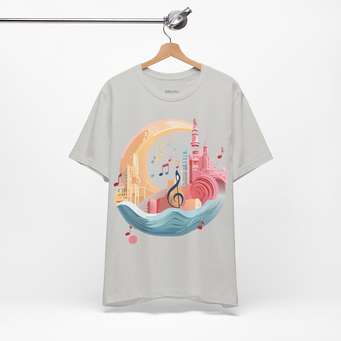 Music Graphic T Shirt Unisex Jersey Short Sleeve Art Design by Adelpha Vintage Inspired Tee