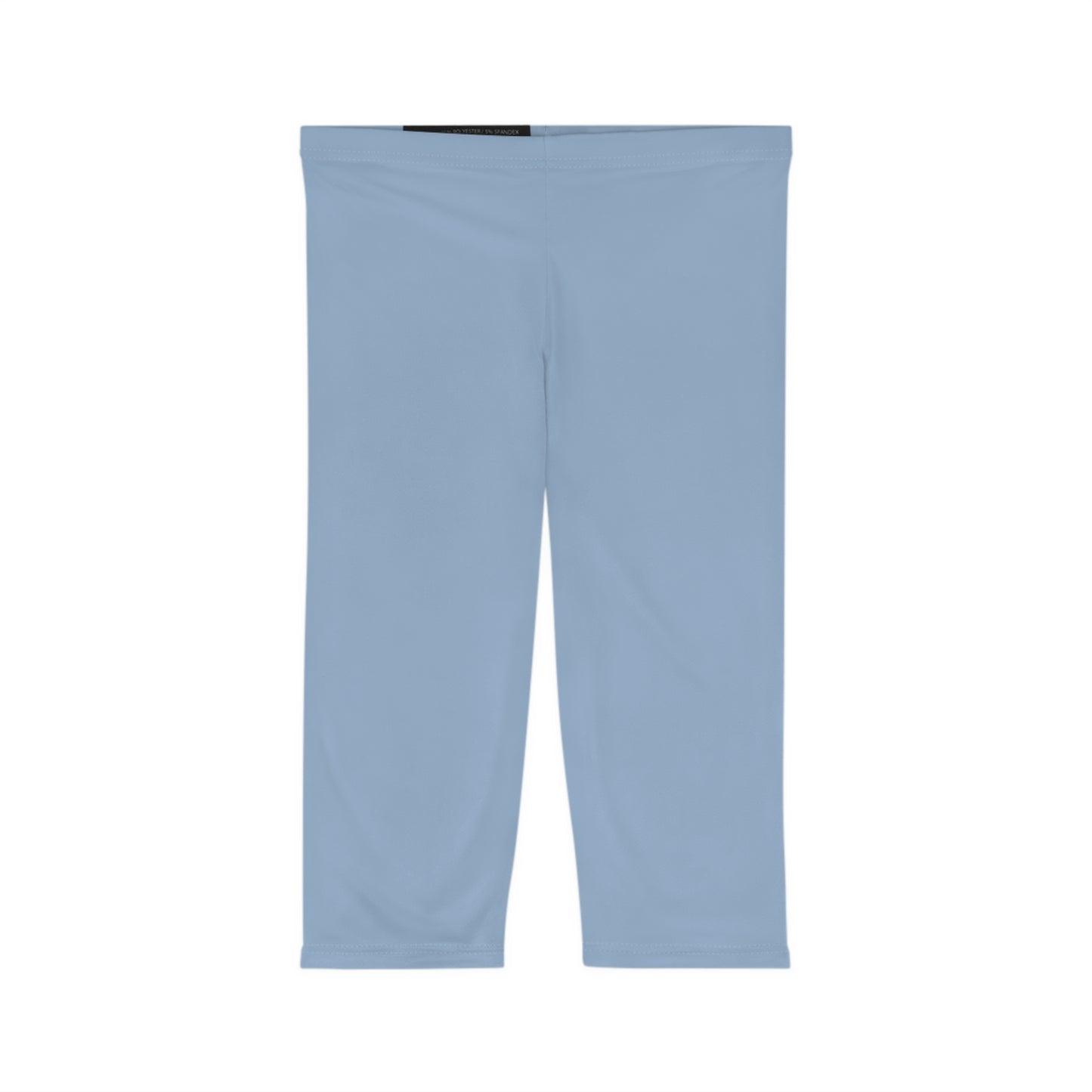 Powder Blue Color Women's Brushed Suede Poly Span Casual Capri Leggings XS-2XL