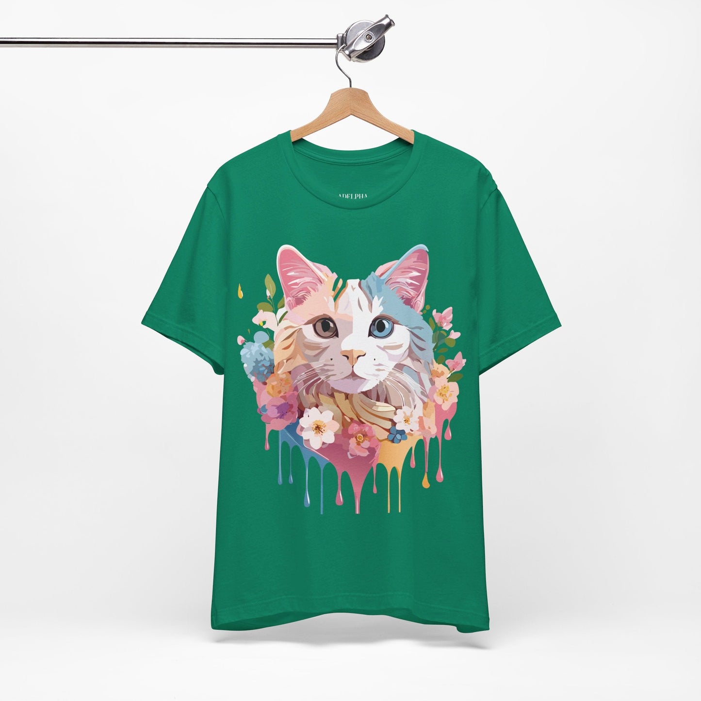 Cat Graphic Tee Unisex Short Sleeve Shirt Featuring Vintage Adelpha Artwork
