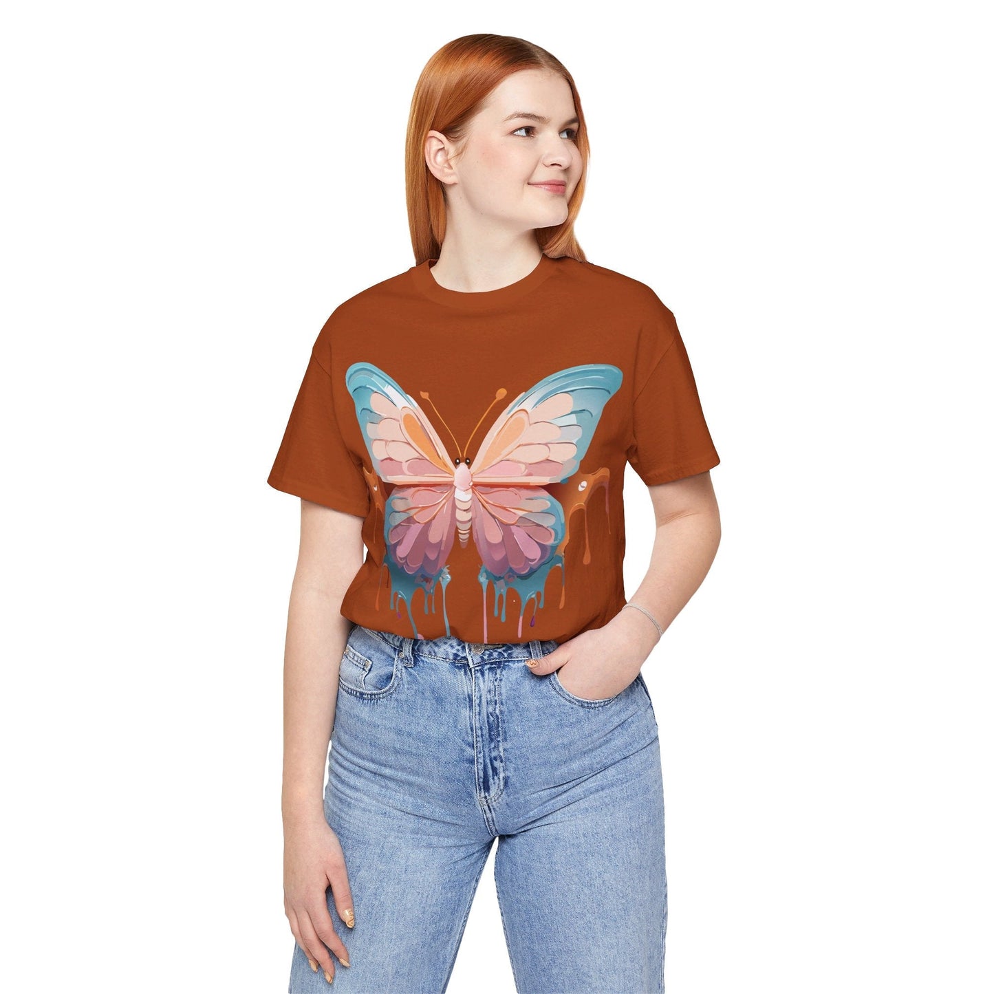 Butterfly Graphic Unisex 100 Cotton Lightweight Vintage Design Jersey Tee 86