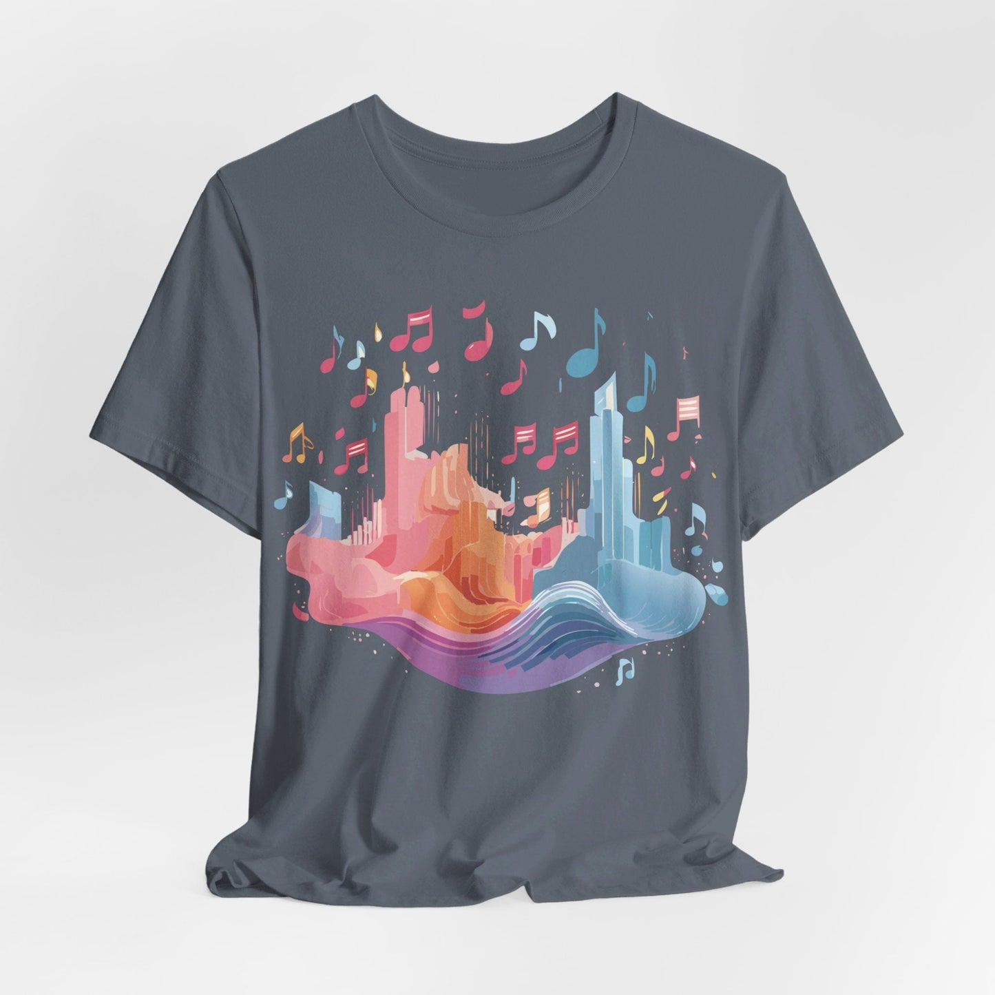 Music Graphic Unisex 100 Cotton Vintage Art with Musical Elements Tee 23