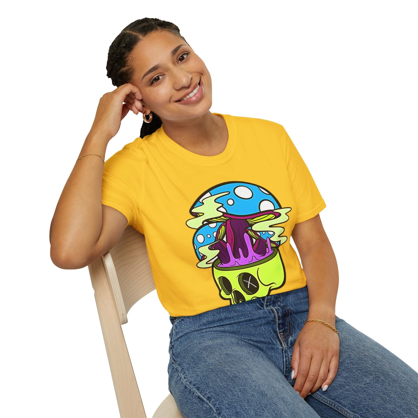 Skull Tee Shirt Unisex Skeleton Shirt With Art Design Gildan Softstyle Cotton Tee