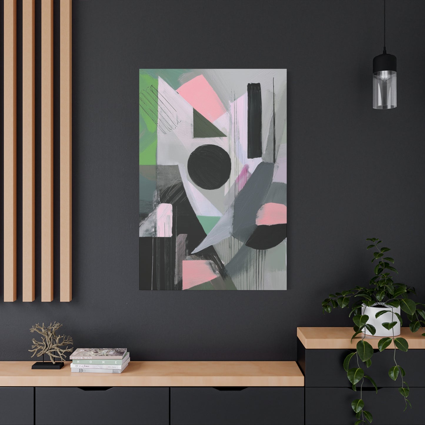 Abstract Geometric Painting Print Canvas 20x24,20x30,24x30 24x32,24x36,30x40 32x48,36x48,40x60 Pine-Wood Inner Frame ABS-40