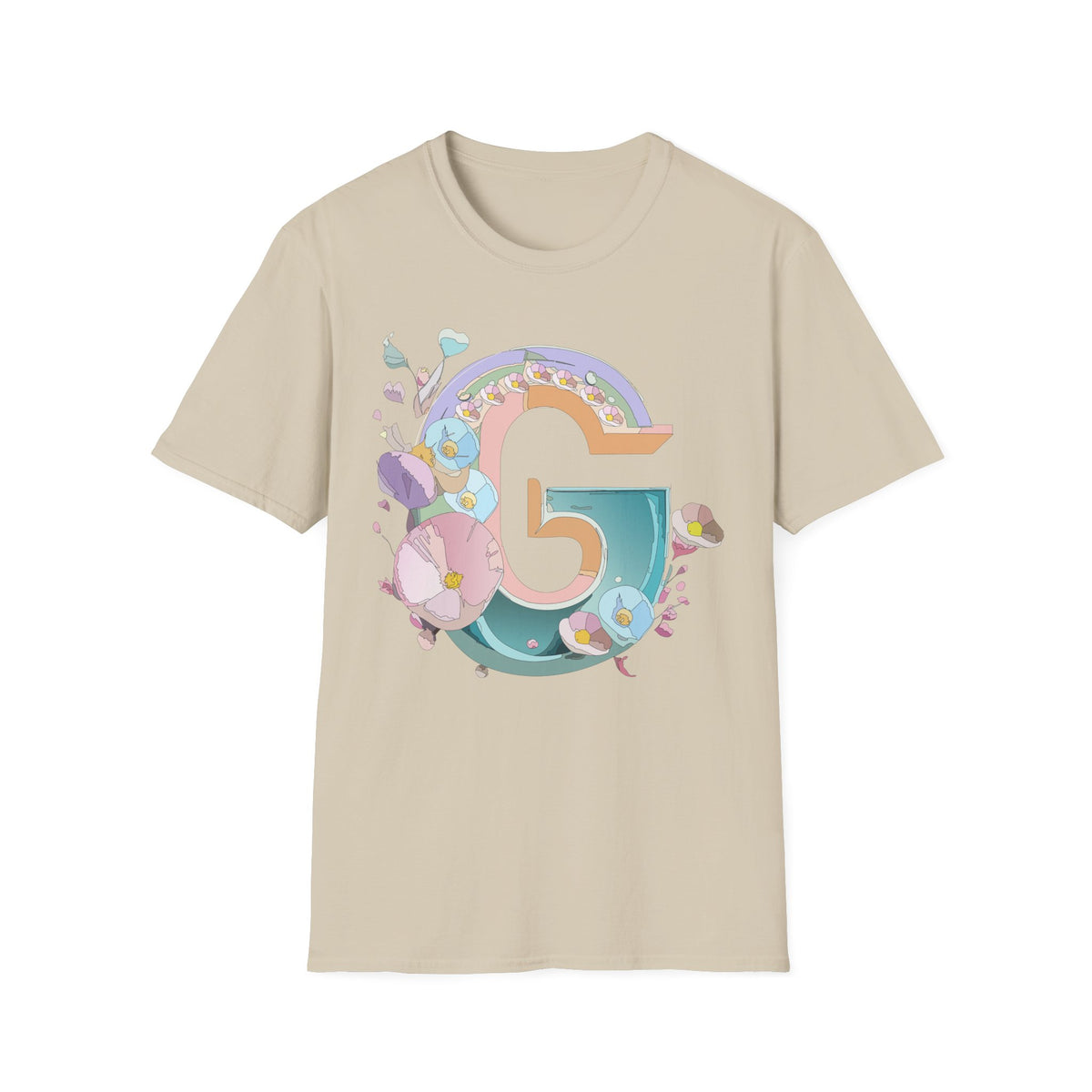 Floral Letter G T-Shirt | Botanical Initial Tee