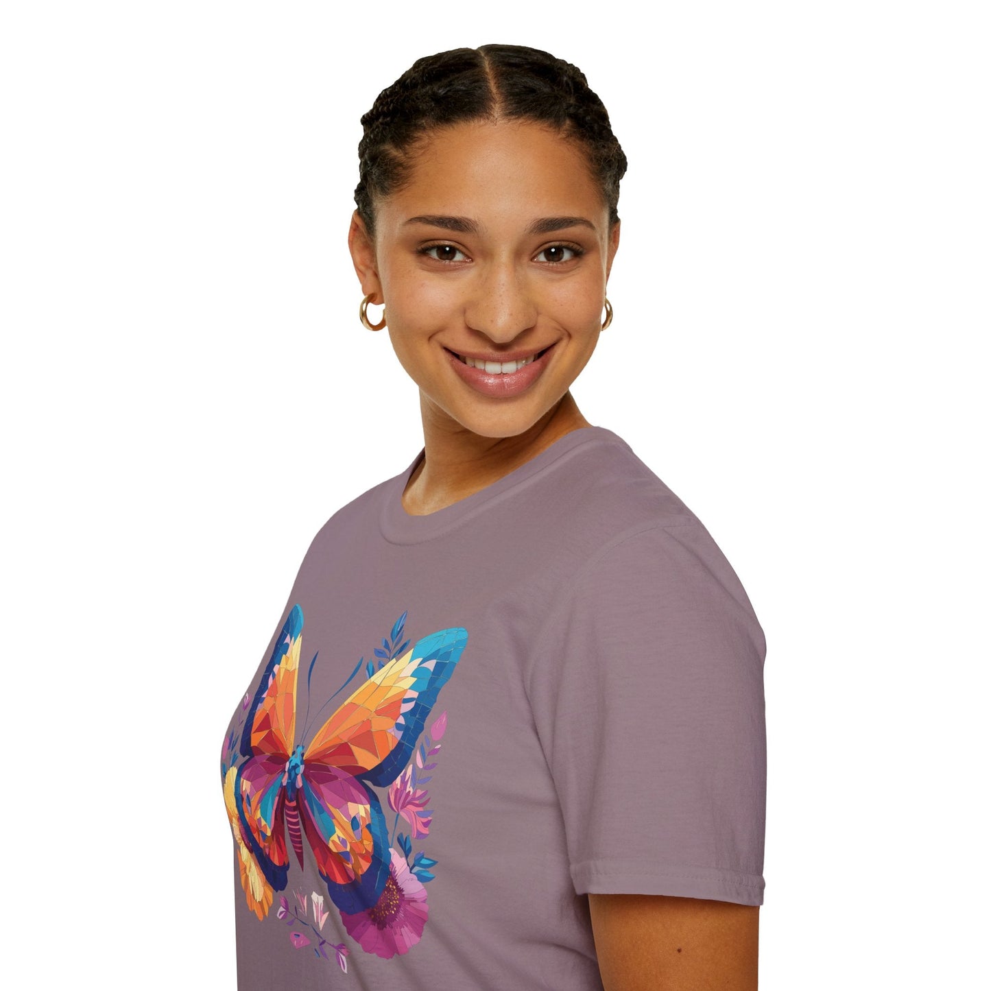 Butterfly Shirt Unisex Softstyle Short Sleeve Tee Monarch Butterfly 100 Percent Cotton