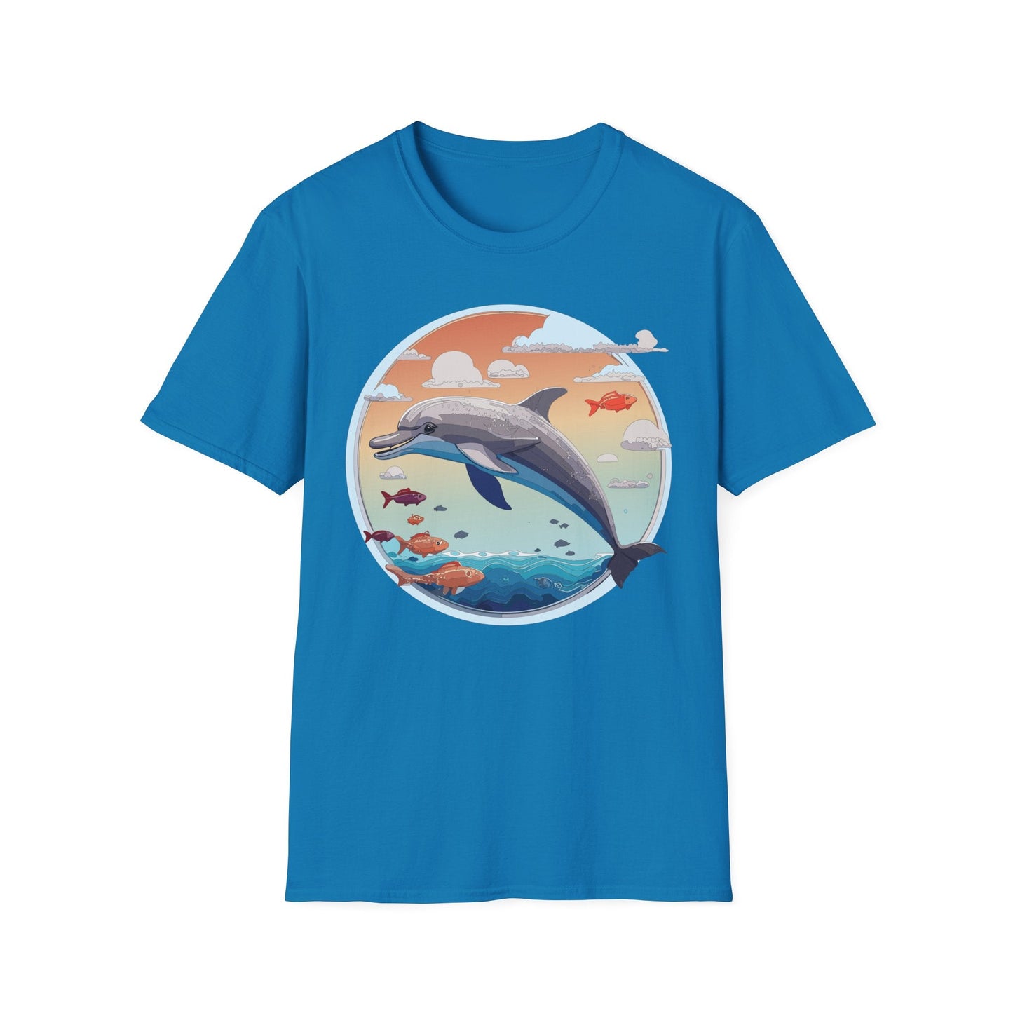 Dolphin Shirt Unisex Gildan Softstyle Cotton Tee For Men Women Dolphin Fish Animal Shirt