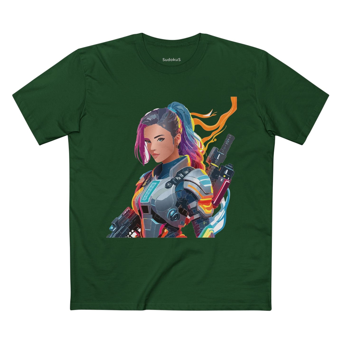 Army-woman Graphic Unisex 100 Cotton Staple Tee 10