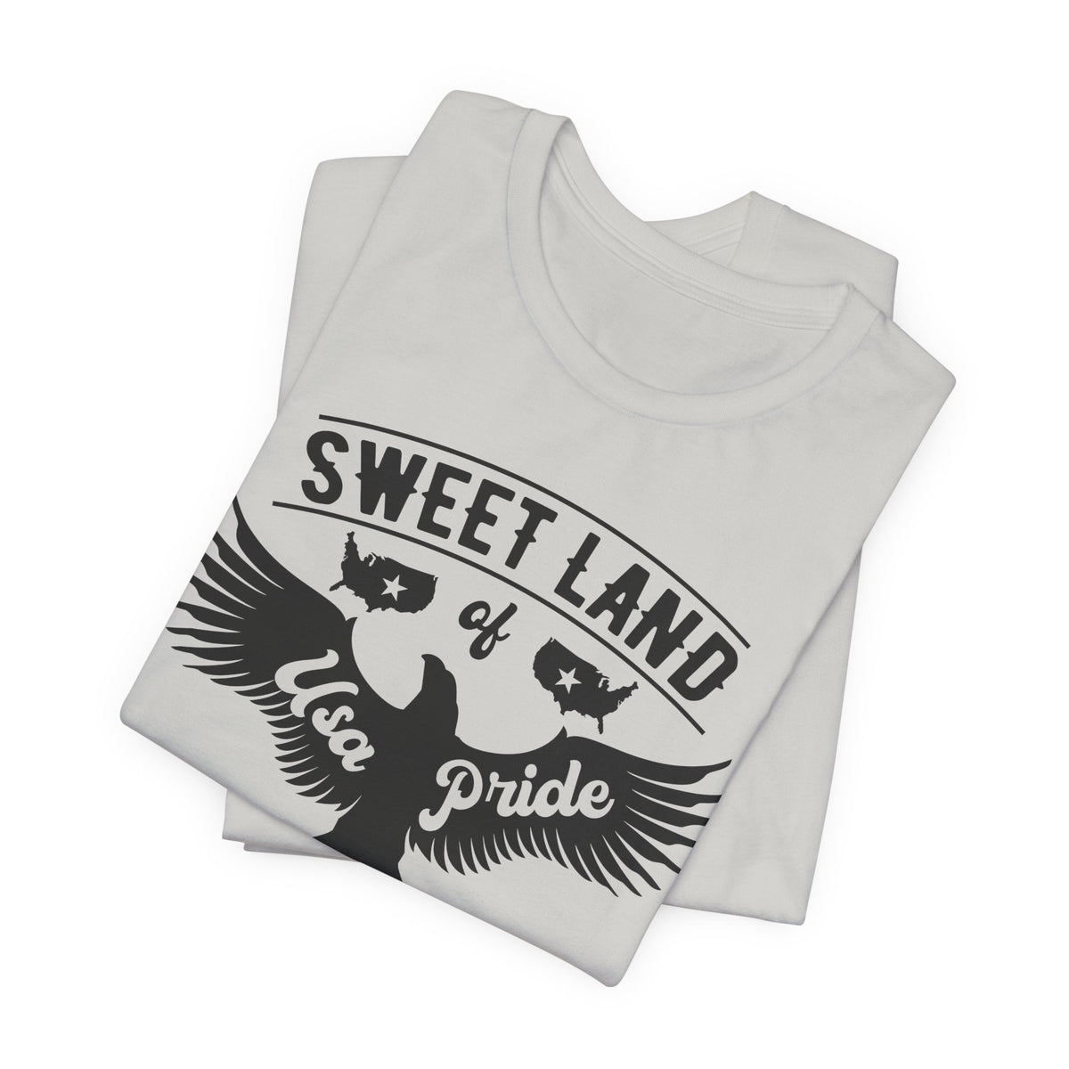 Sweet Land of Liberty eagle graphic T-Shirt USA pride typography Unisex Cotton a4