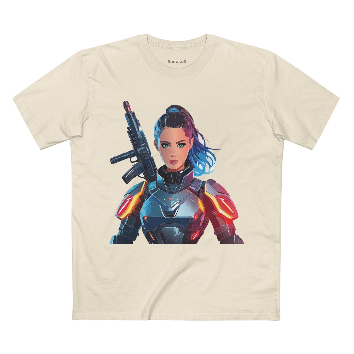 Army-woman Graphic Unisex 100 Cotton Staple Tee 15