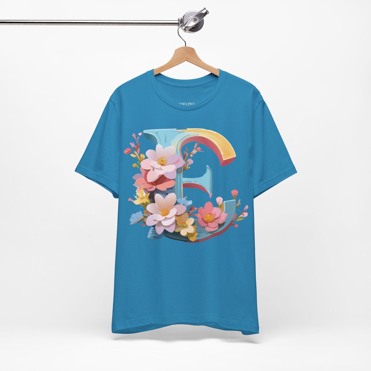 Letter E Shirt Unisex Graphic Tee By Adelpha Vintage Inspired Short Sleeve Casual