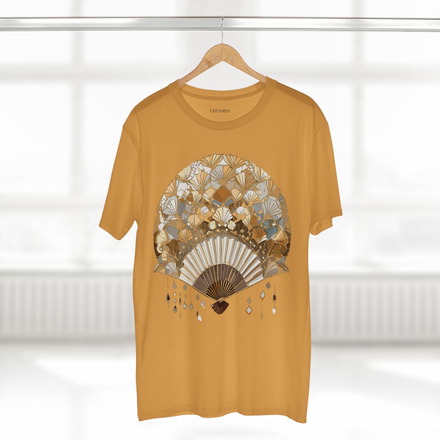 Antique Fan Graphic Design T-Shirt Unisex 100 Cotton Floral Carnival Artwork Tee 10