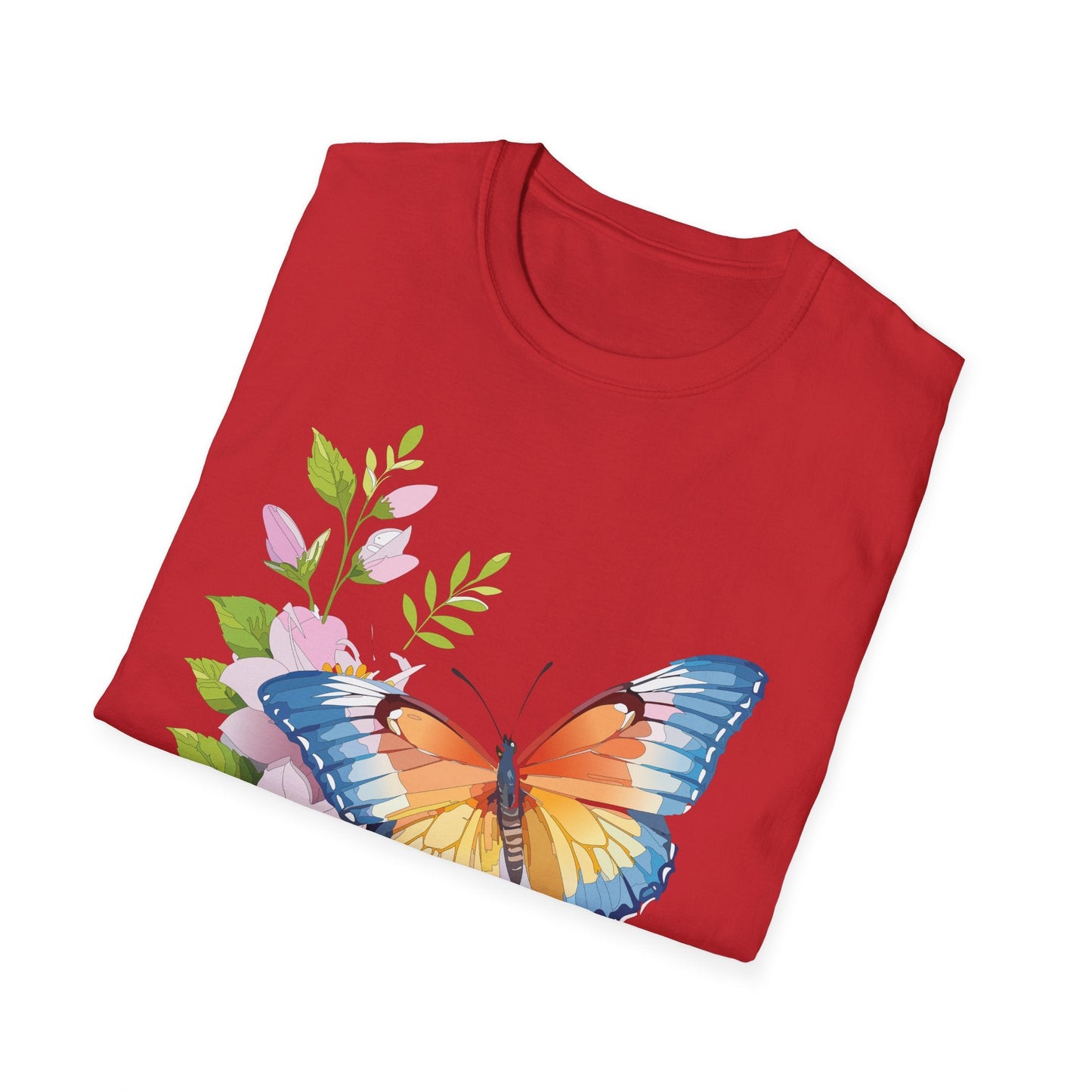 Butterfly T Shirt Unisex Monarch Design Gildan Softstyle 64000 Ring Spun Cotton Tee