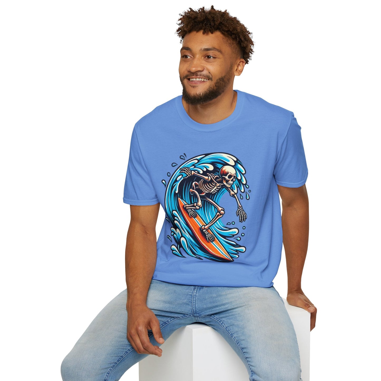 Skull Tee Shirt With Skeleton Art Design Unisex Gildan Softstyle 64000 Ring Spun Cotton Tee