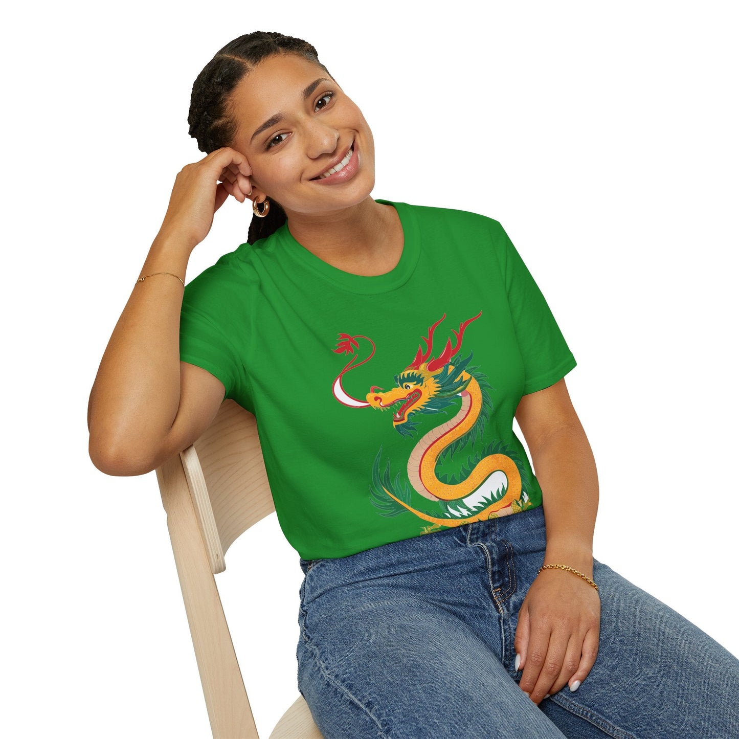 Dragon Graphic Unisex Cotton Softstyle Art Design Tee With Animals 7