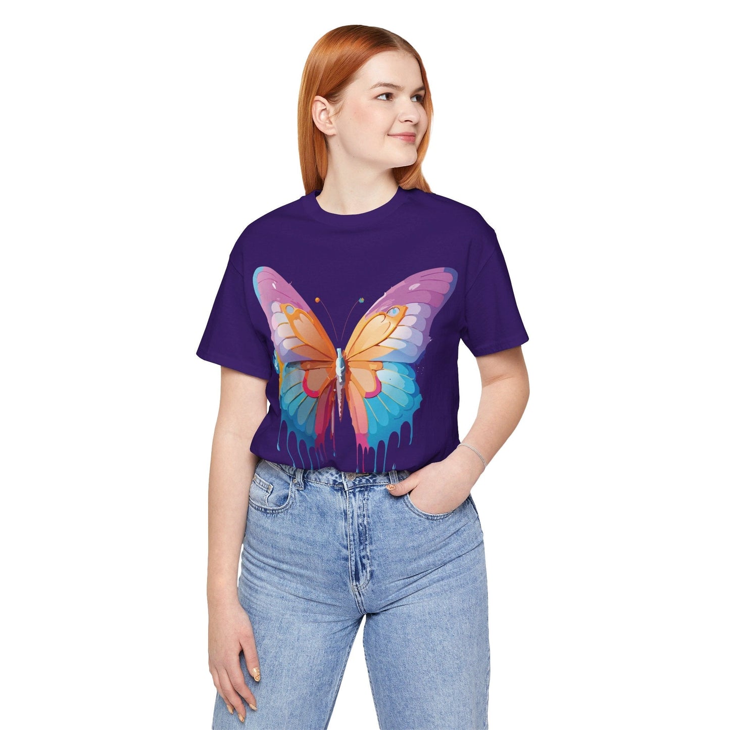 Butterfly Graphic Unisex 100 Cotton Lightweight Vintage Design Jersey Tee 90