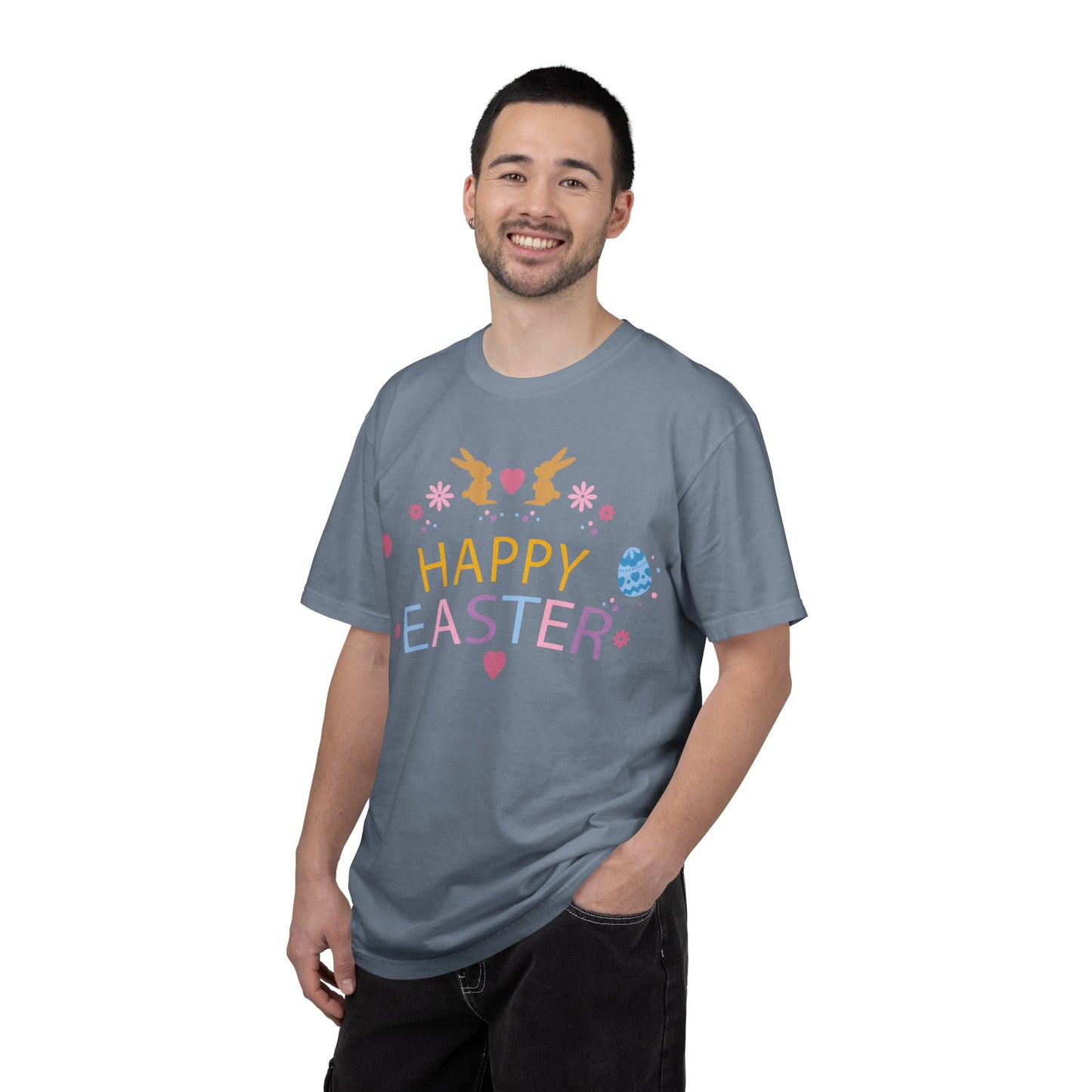 Easter Bunny Heart T-Shirt, Tee Shirt with Easter Signature, T Shirt with Easter Prints, Tee Shirt with Easter Design 2