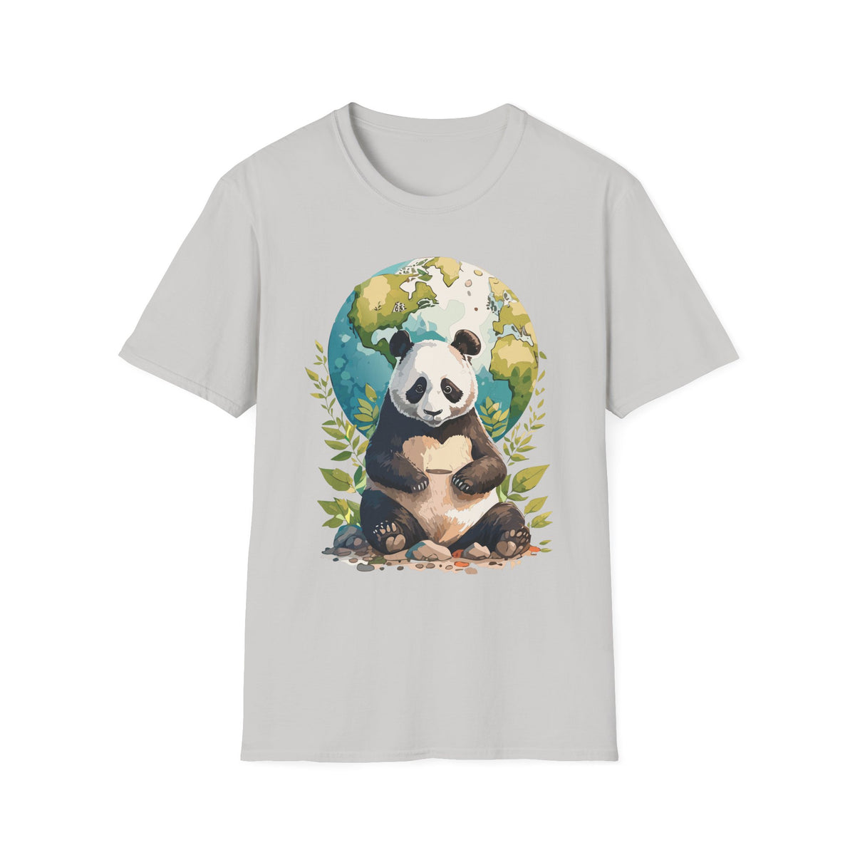 Panda Earth Illustration T-Shirt | Cute Panda Globe Tee