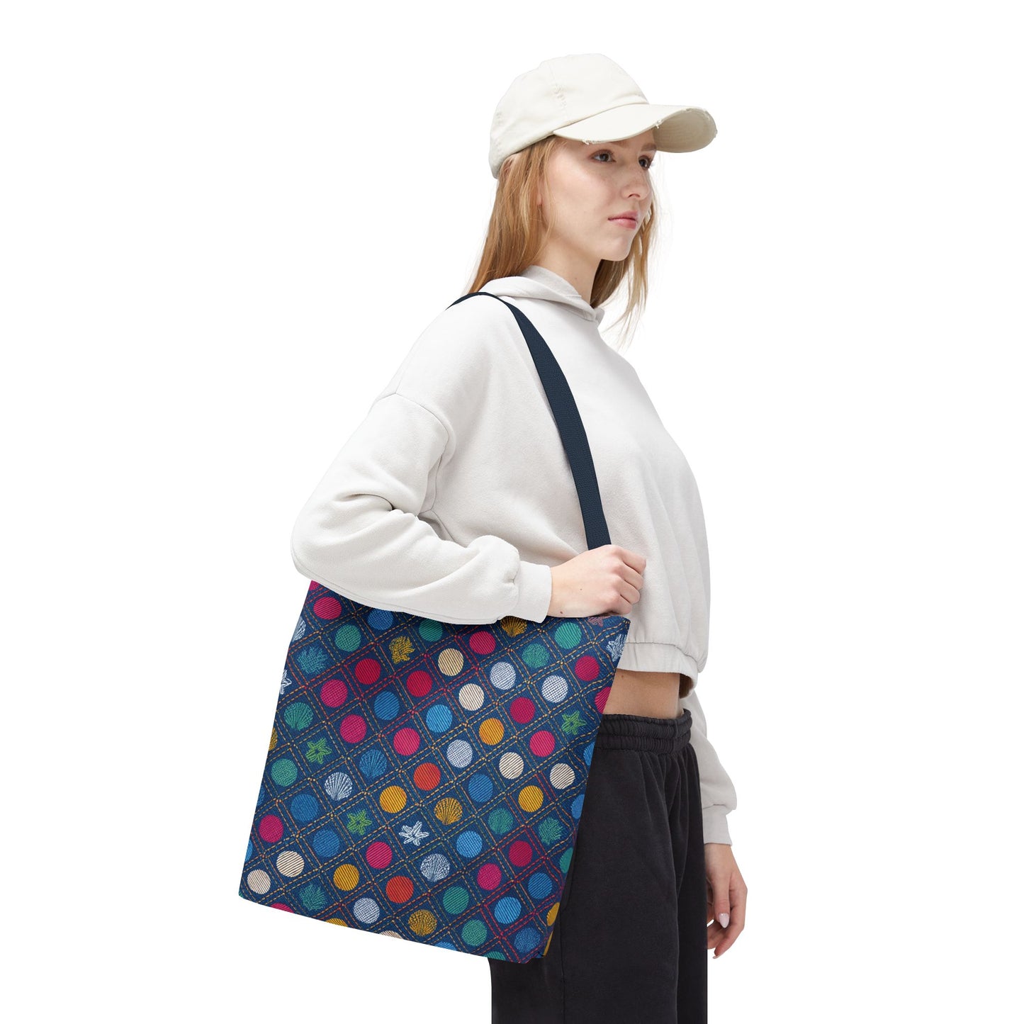 Denim Fabric Imitation Print Unisex Canvas Bag Poly Spun 3 Sizes Tote Bag 182-6