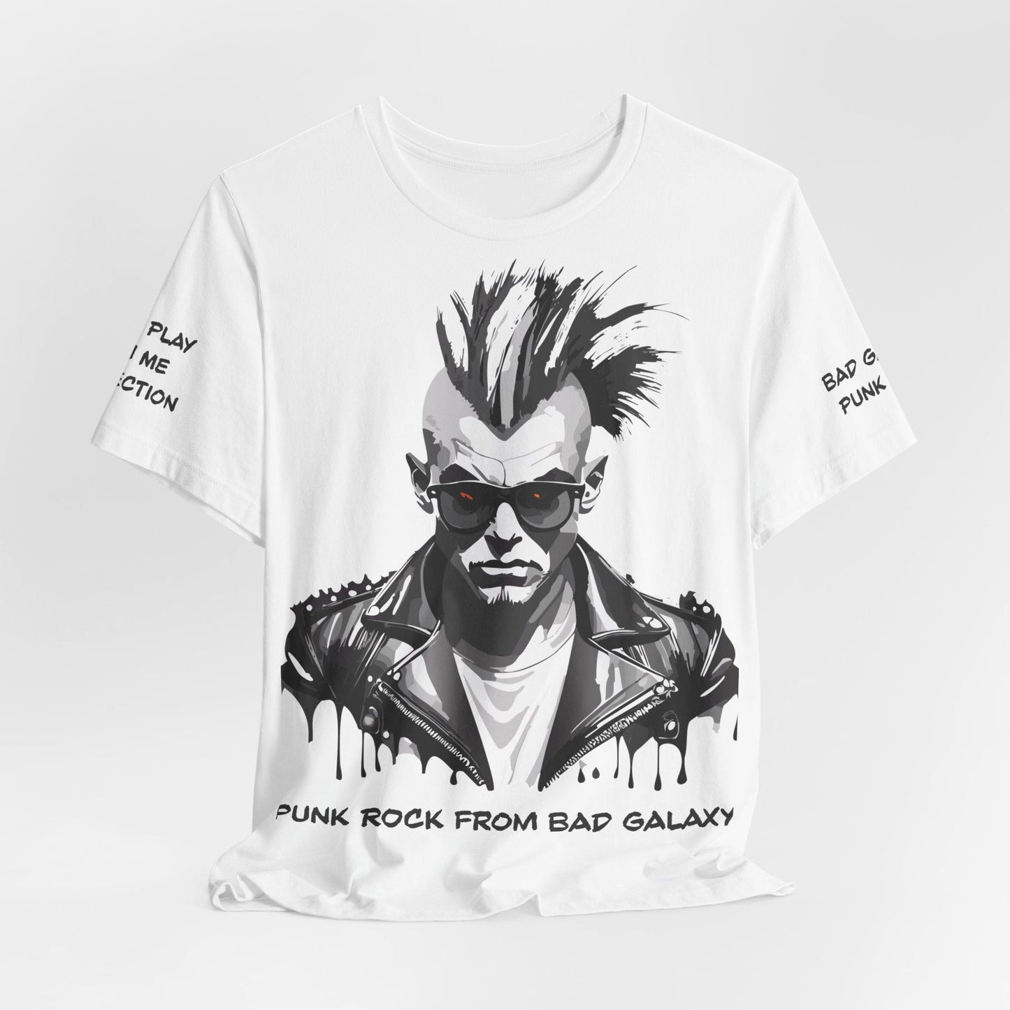 Punk Rock Tee Shirt From Bad Galaxy Made To Order 100 Percent Cotton With Eco Friendly Inks