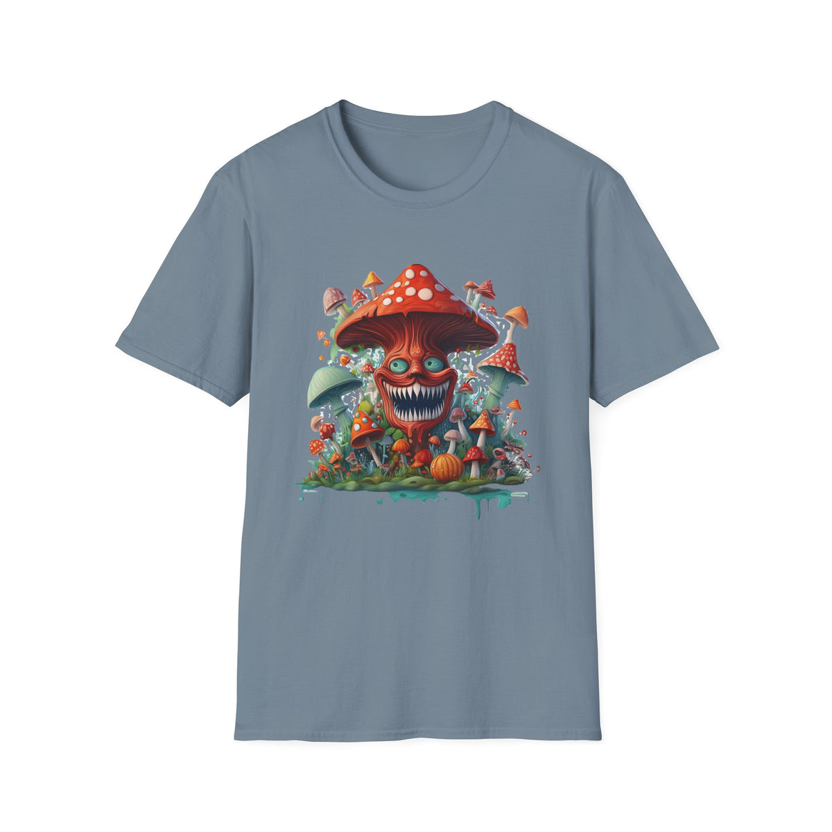 Funny Mashroom Cartoon  Graphic Tee Gildan Unisex 100 Cotton Tee Shirt c26
