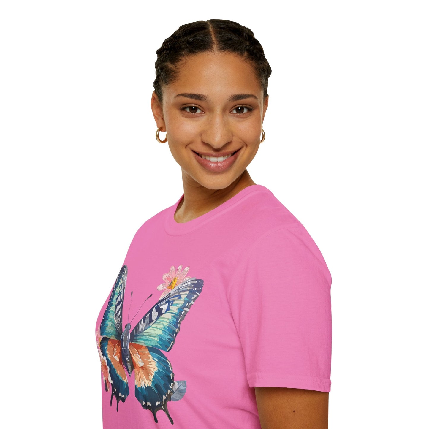 Butterfly T Shirt Unisex Cotton Tee Monarch Butterfly Design Softstyle 64000 Gildan Brand Quality