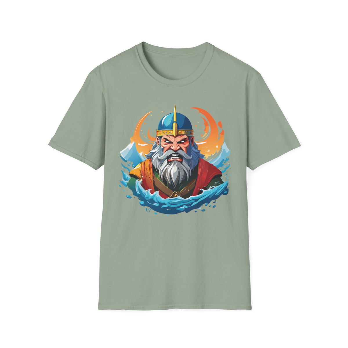 Viking Sea King T-Shirt | Norse Warrior Helmet Illustration