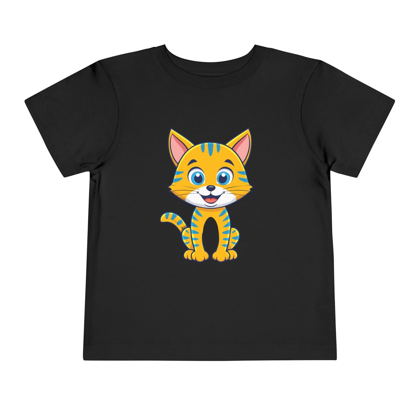 Bonita camiseta de manga corta para niños pequeños con gato: adorable camiseta con gráfico de gatito para niños (2 a 5 años)