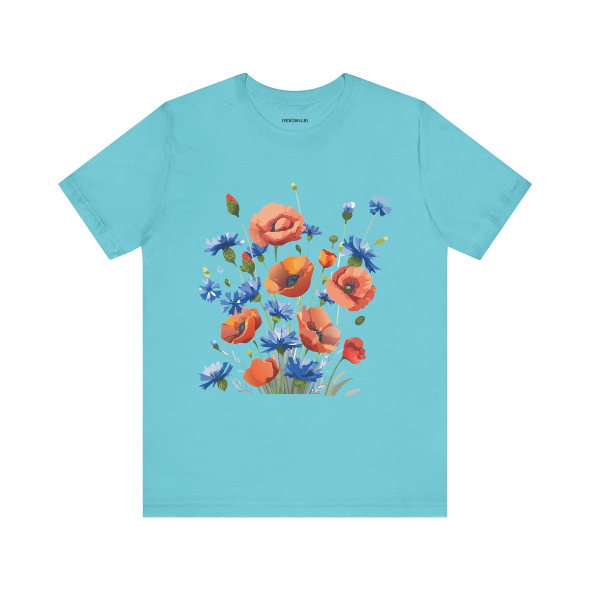 Floral Graphic Unisex Cotton Bella+Canvas Tee with Flowers Design ab8