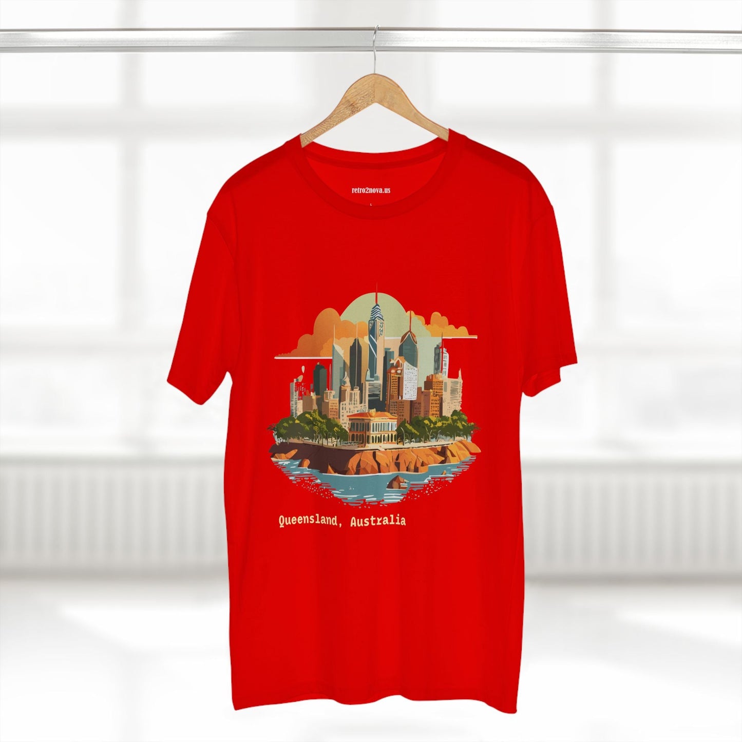 Unisex Travel Shirt Australia Art Tee Premium Cotton Original Design Retro2Nova TT65