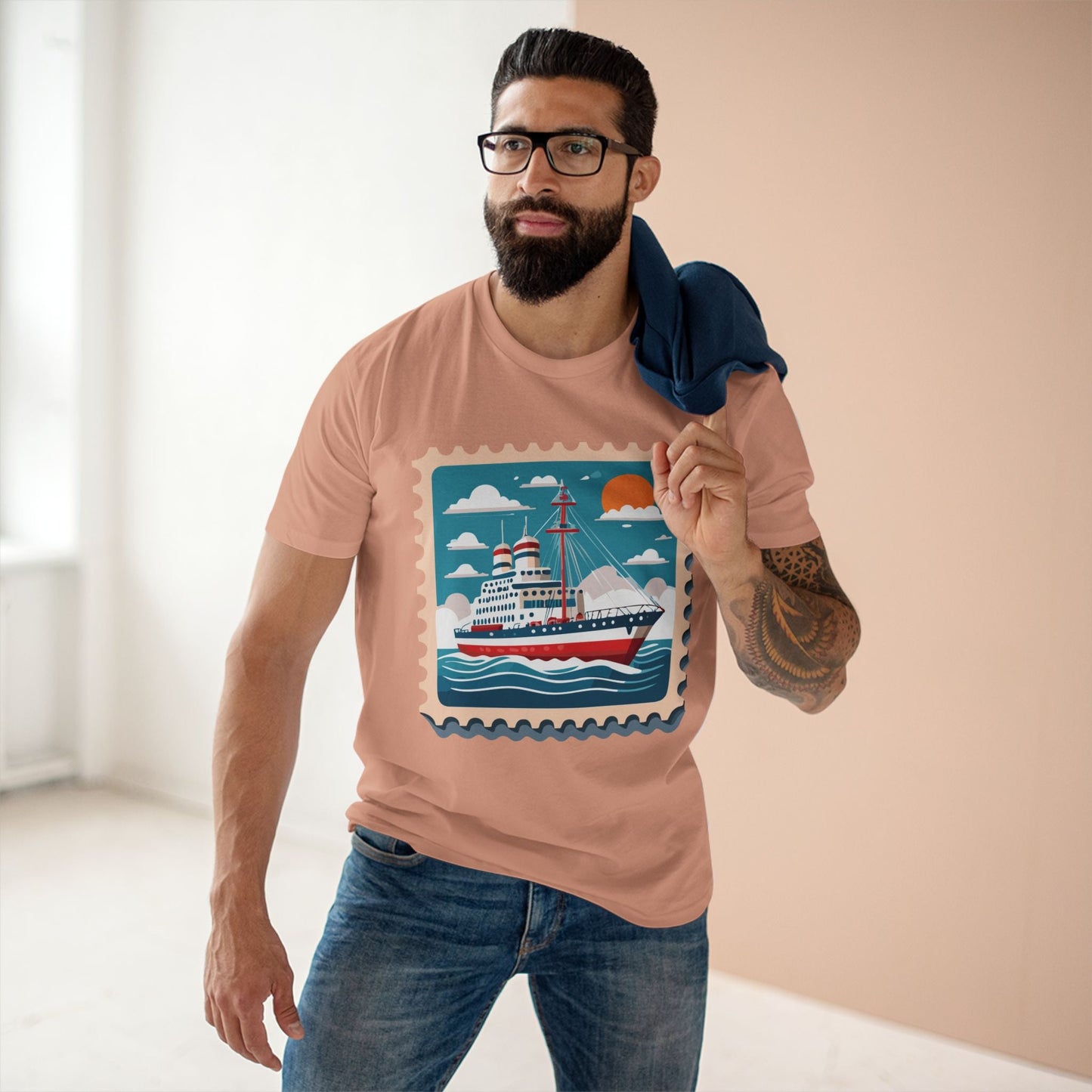 Stamp Shirt Postage Stamp Tee Unisex Premium Cotton Art Design From Retro2Nova Collection PS47