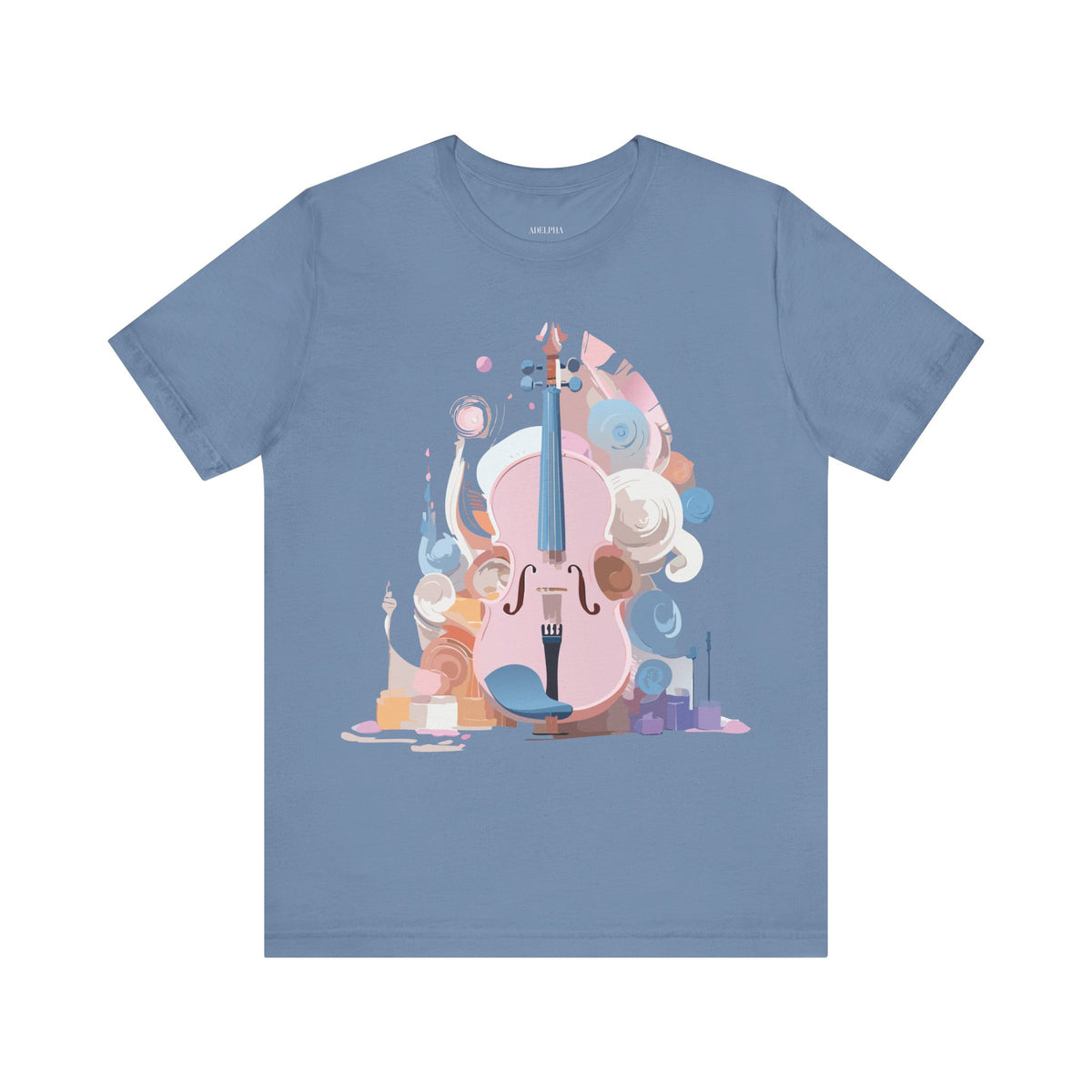 Music Graphic Unisex Cotton Bella+Canvas Tee with Art Design n174