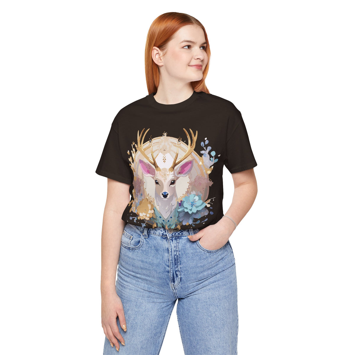 Medallion Graphic Unisex Cotton Bella+Canvas Tee with Floral Art Design m71