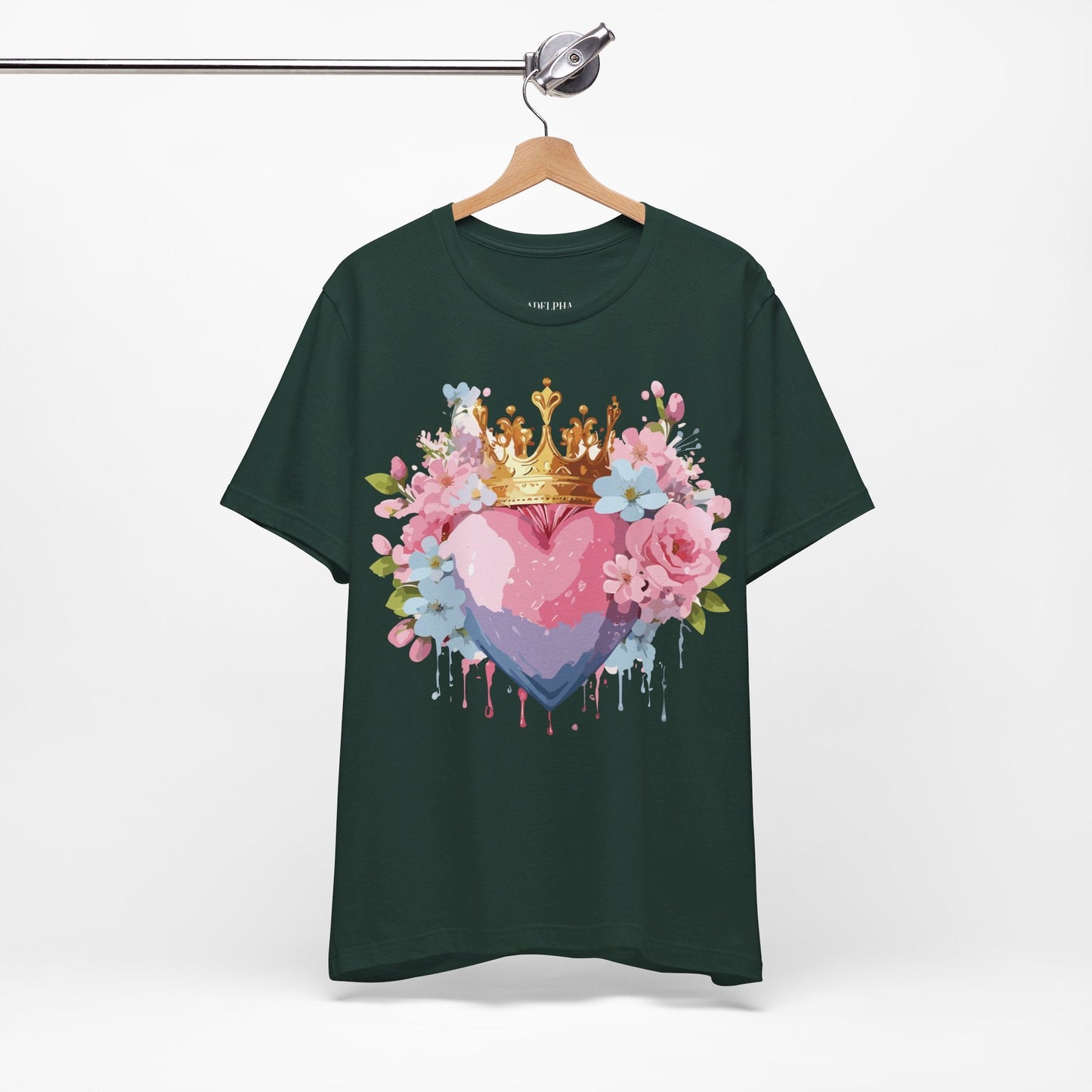 Valentine Day Graphic Unisex 100 Cotton Vintage Artwork with Love and Flower Design Tee 18