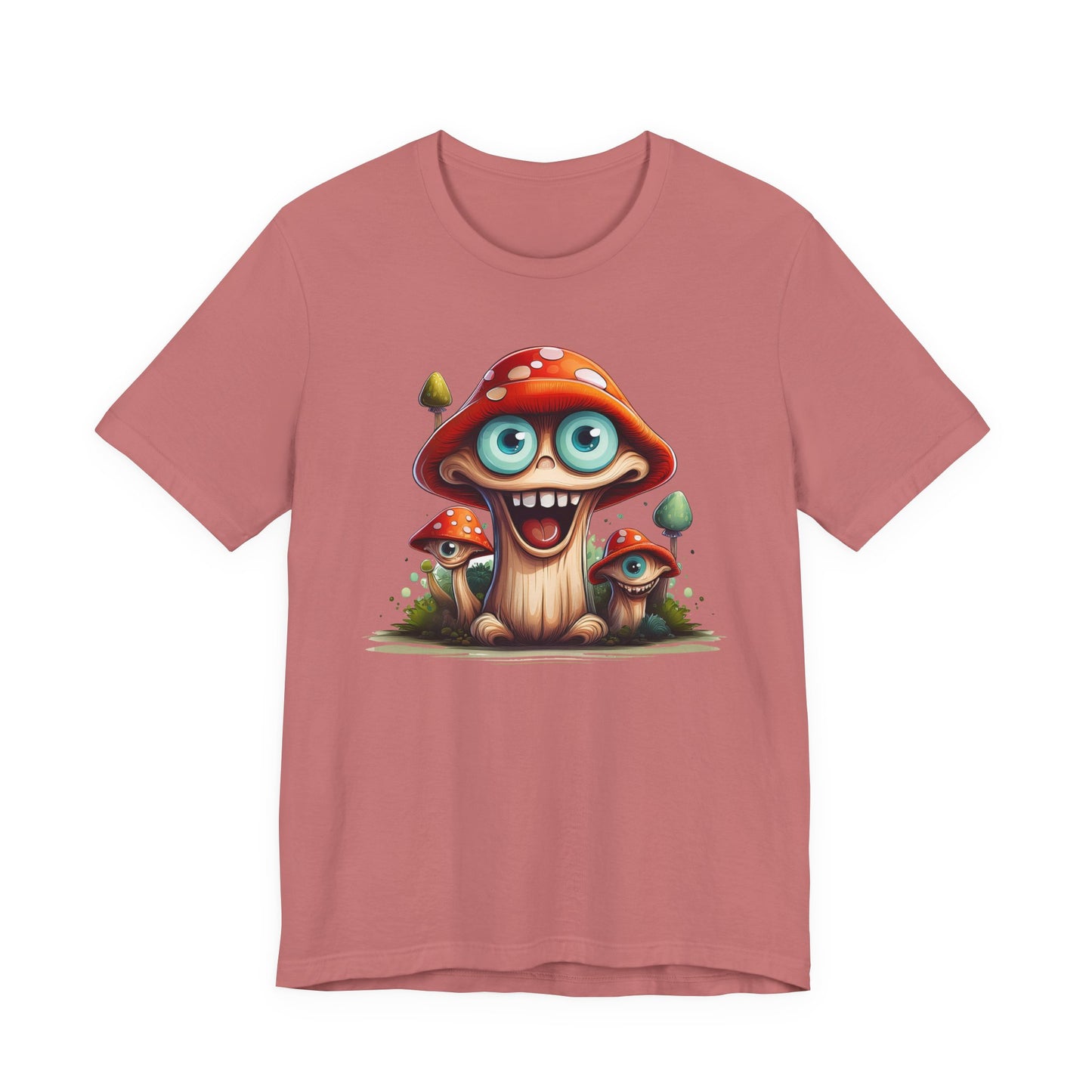 Cute Mushroom Graphic Tee, Fun Cartoon Shirt, Funny Mushroom Shirt, Cute Cartoon Tees, Graphic T-Shirt, Art Design T-Shirt