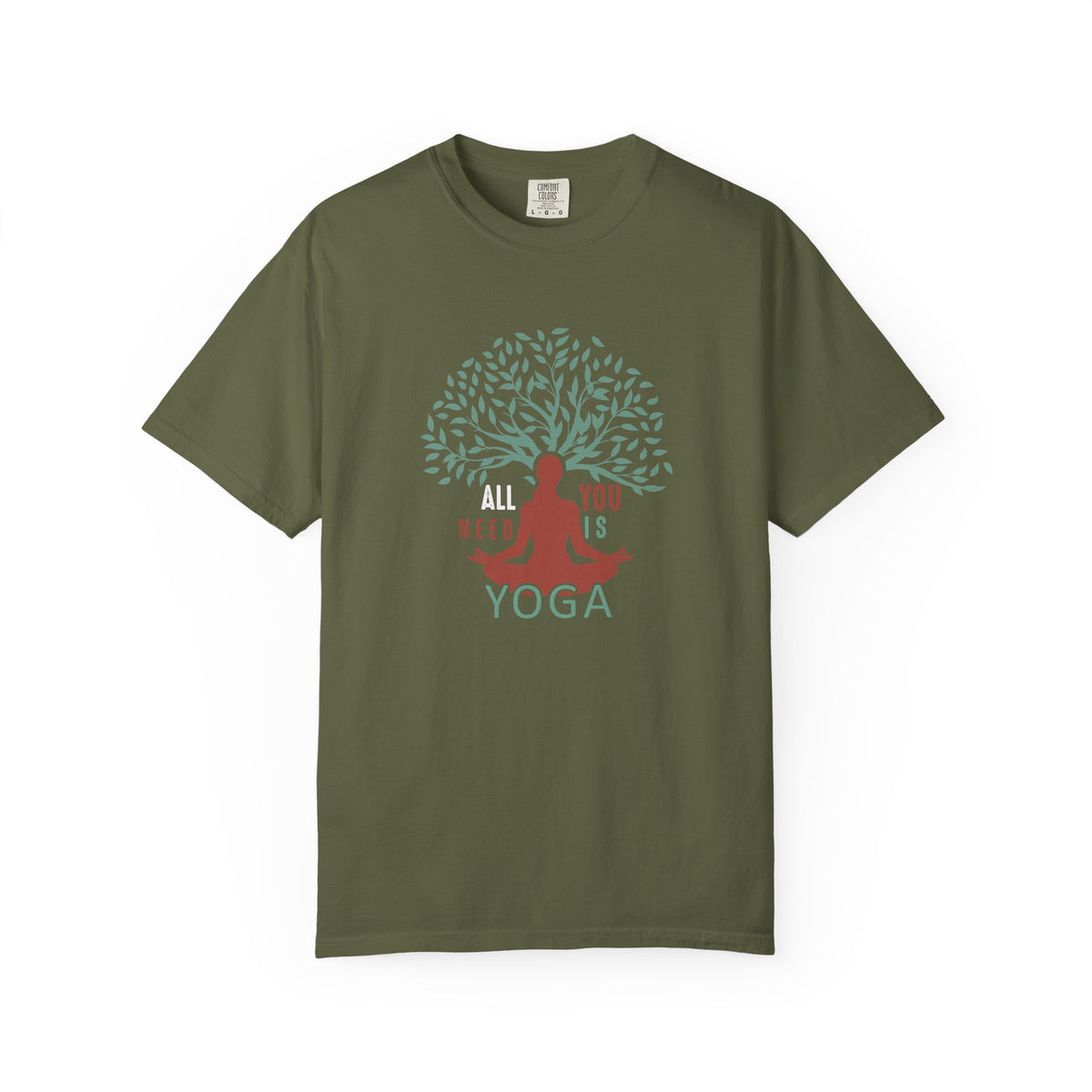 All Is Yoga Tree Pose Meditation Unisex Comfort Colors Garment-Dyed Heavyweight 100 Cotton Art Design T-Shirt w188